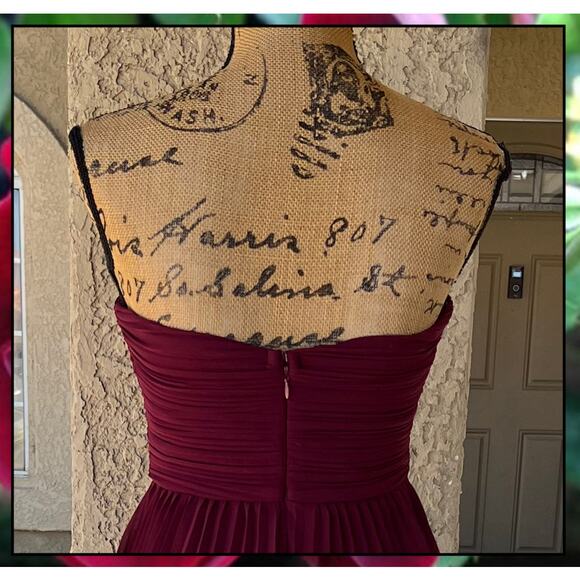 Lulus Plum Purple Strapless Pleated Tiered Seriously Sensational Maxi Dress Sz L - Picture 5 of 9